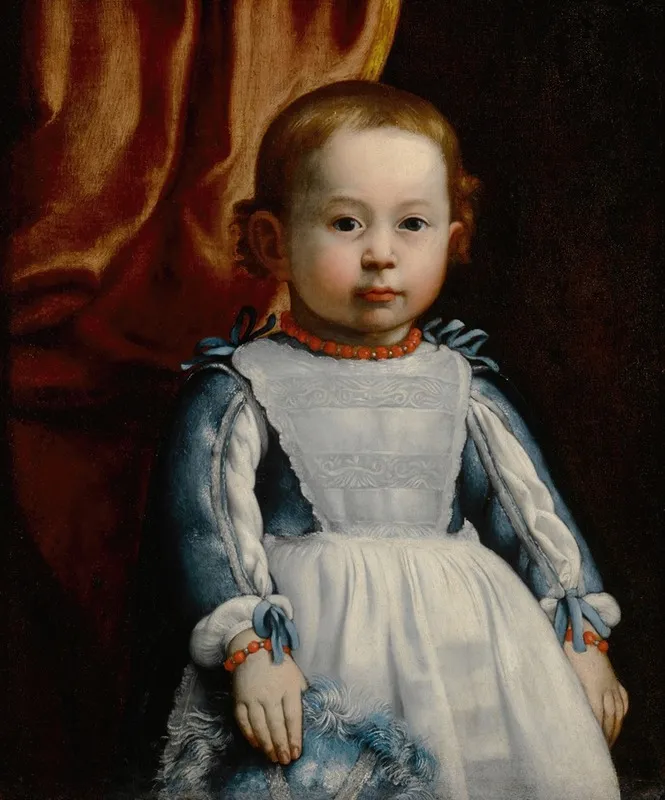 Portrait Of Prince Augusto Chigi Age 21 Months Wall Art by Alessandro Mattia da Farnese - High-Resolution Digital Print