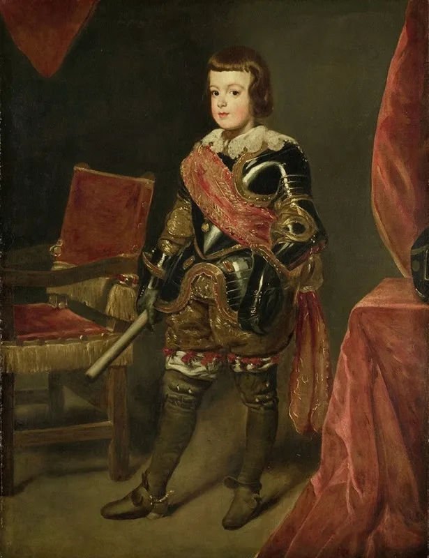 Portrait Of Prince Baltasar Carlos Son Of The Spanish King Philip Iv At Approximately 11 Years Of Age Wall Art by Juan Bautista Martinez Del Mazo - High-Resolution Digital Print