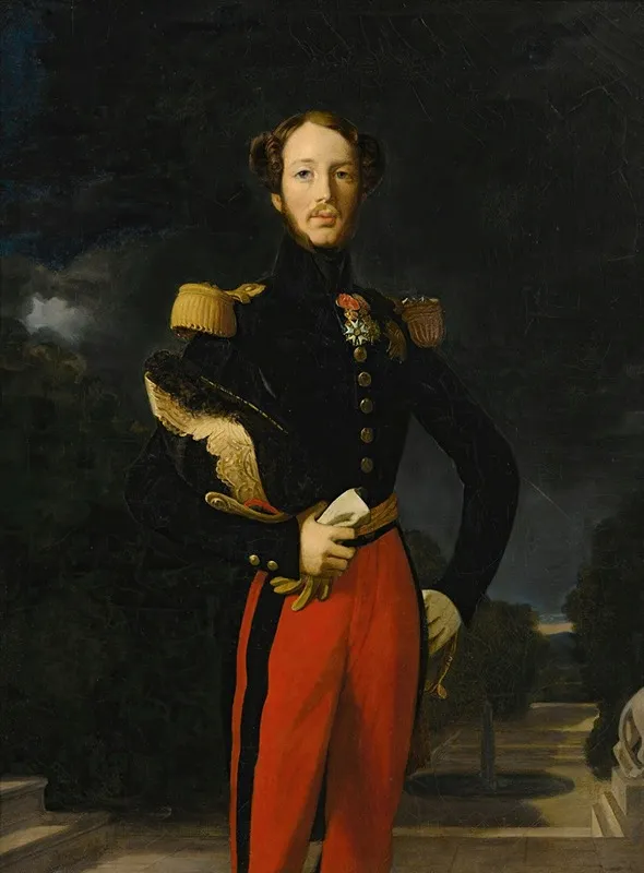 Portrait Of Prince Ferdinand Philippe Duc Dorleans Before The Chateau De Saint Clouds Garden