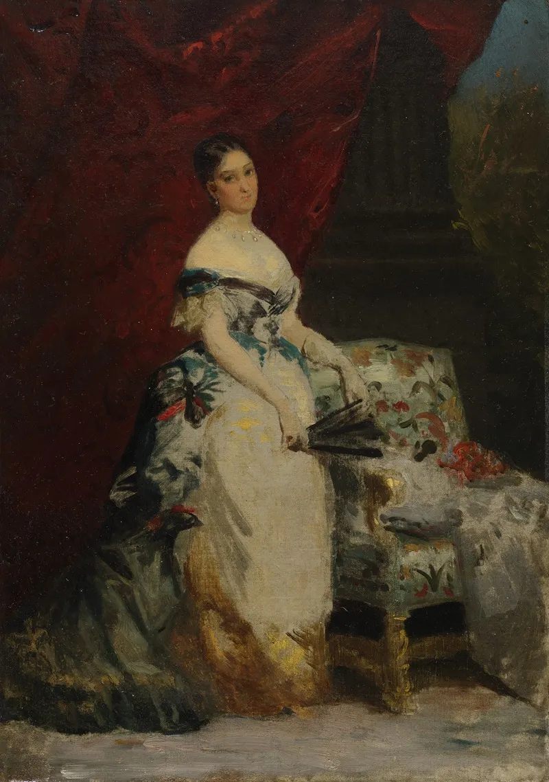 Portrait Of Princess Brancaccio Massimo Nee Mary Elizabeth Hickson Field 2 Wall Art by Édouard-Louis Dubufe - High-Resolution Digital Print