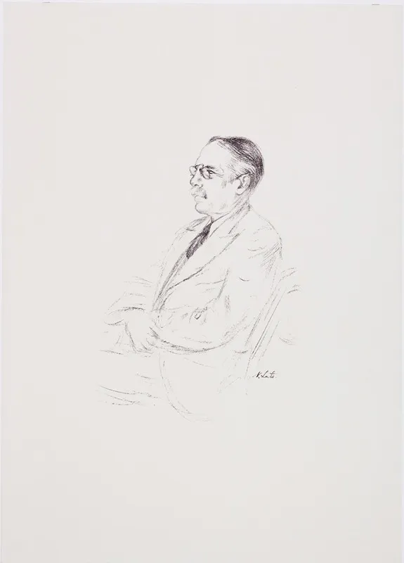 Portrait Of Professor Gustav Suits Wall Art by Karin Luts - High-Resolution Digital Print