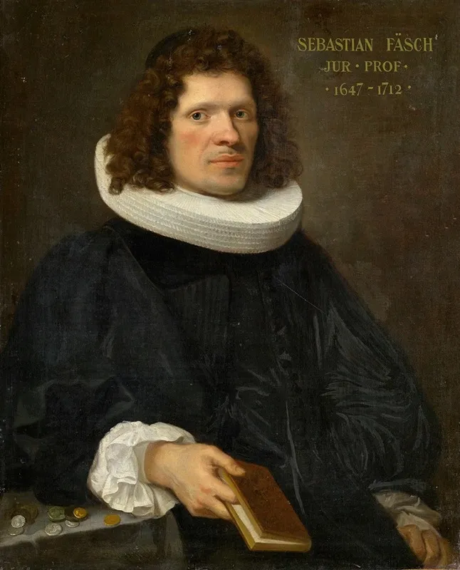 Portrait Of Professor Sebastian Faesch 1647 1712 Wall Art by Johann Rudolf Huber the elder - High-Resolution Digital Print