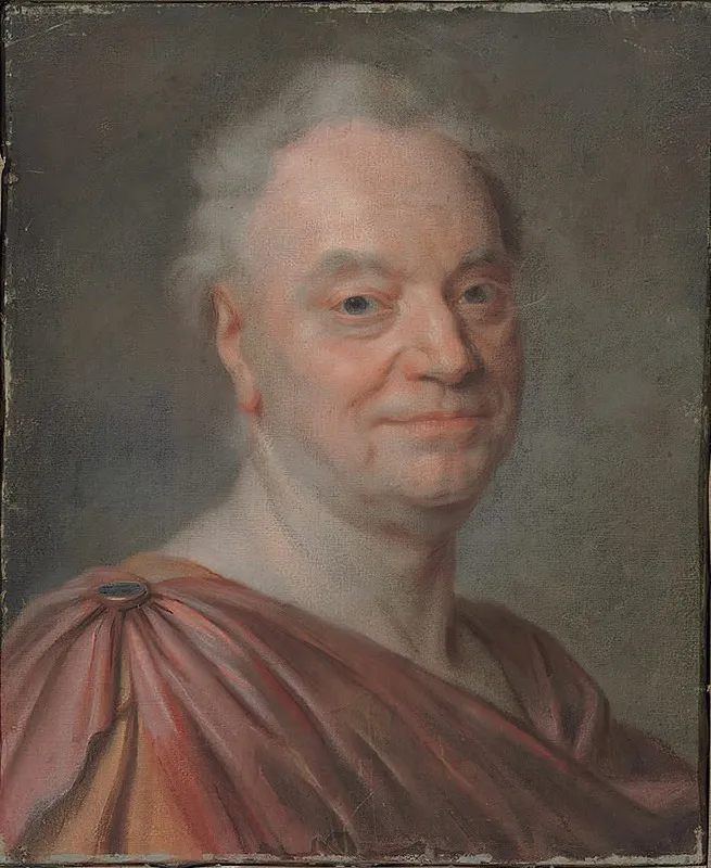 Portrait Of Prosper Jolyot De Crebillon Wall Art by Maurice-Quentin de La Tour - High-Resolution Digital Print