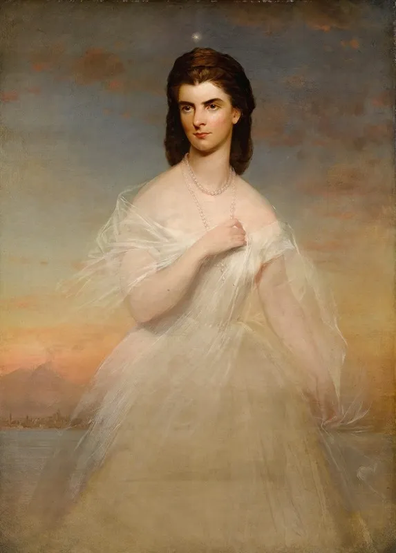 Portrait Of Queen Maria Sophie Of Naples Wall Art by European School - High-Resolution Digital Print