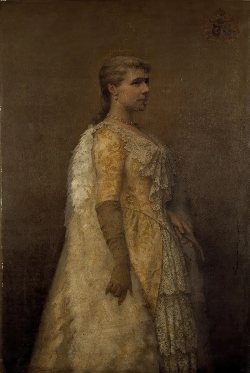 Portrait Of Queen Marie Henriette Wall Art by Louis Maeterlinck - High-Resolution Digital Print