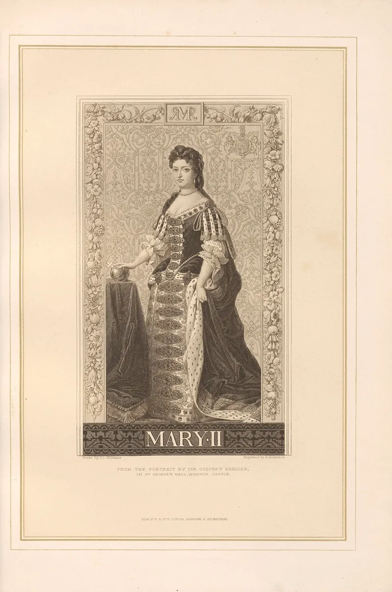 Portrait Of Queen Mary Ii Wall Art by Thomas Archer - High-Resolution Digital Print