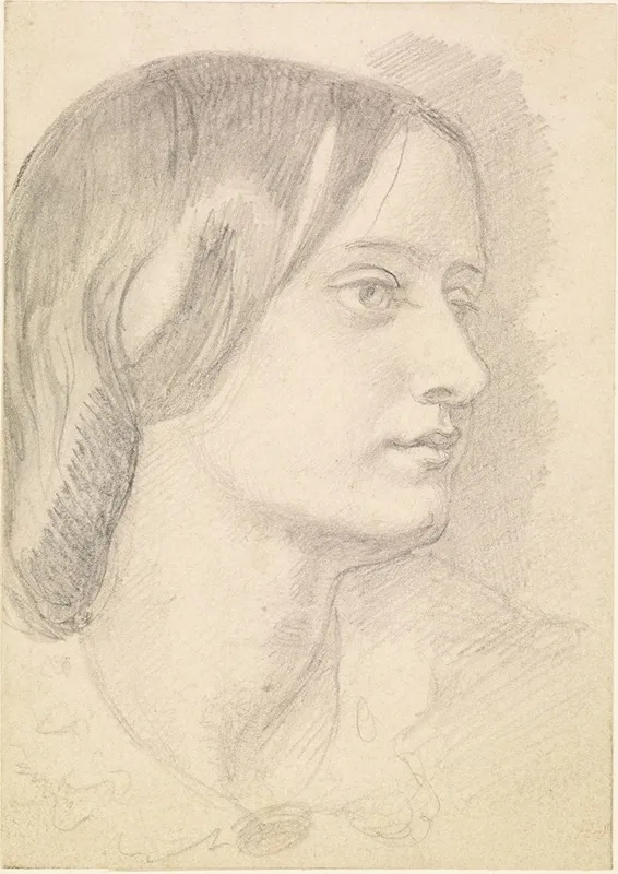 Portrait Of Red Lion Mary Mrs Mary Nicholson Wall Art by Dante Gabriel Rossetti - High-Resolution Digital Print