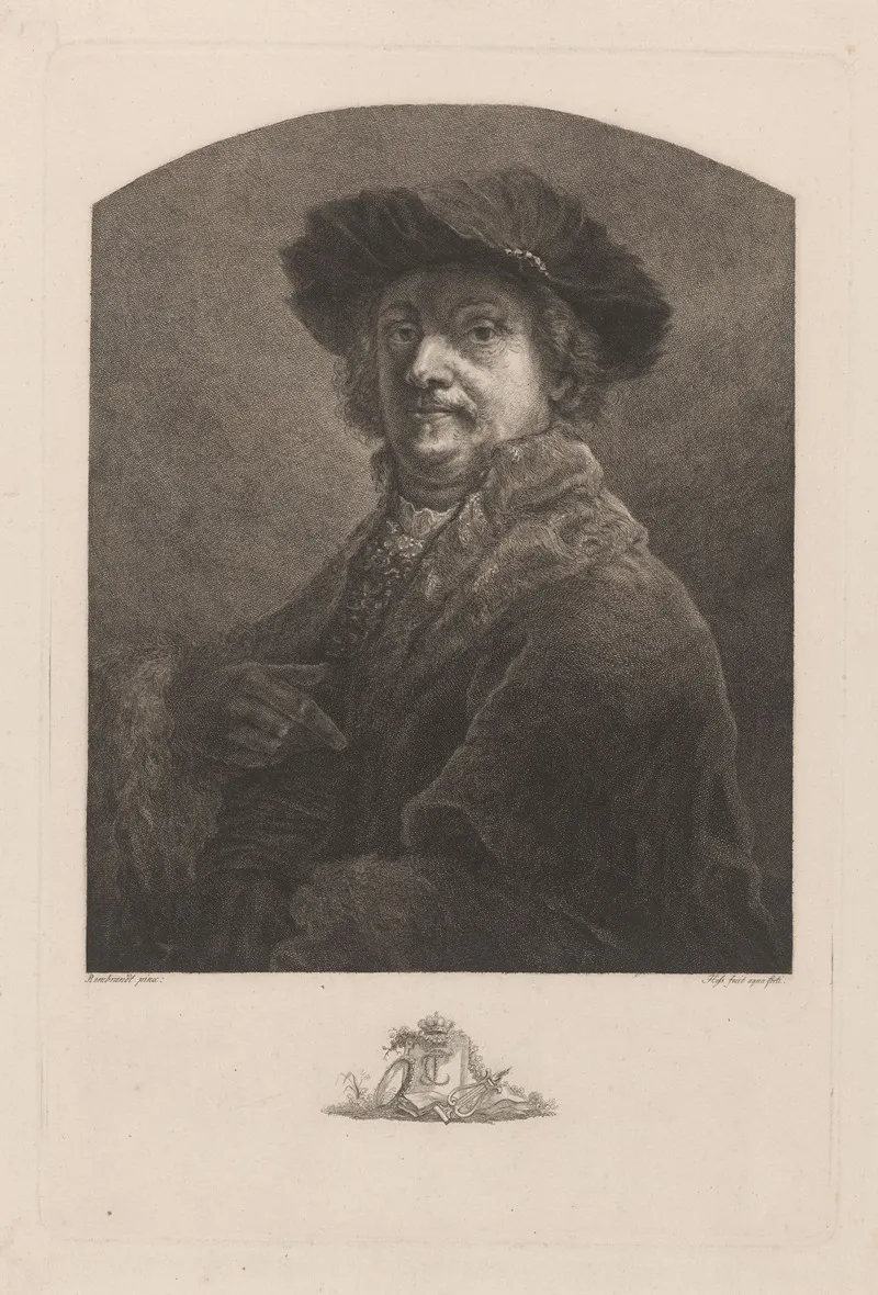 Portrait Of Rembrandt Van Rijn Wall Art by Carl Ernst Christoph Hess - High-Resolution Digital Print