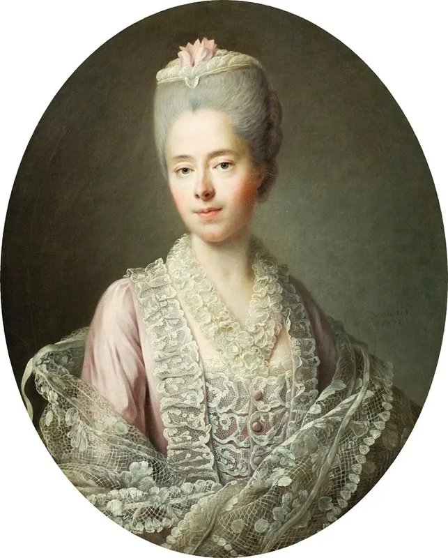 Portrait Of Renee Anne Jacquette Guillemette Moulin De La Raciniere Madame Dangot 1727 1775 Wall Art by François-Hubert Drouais - High-Resolution Digital Print