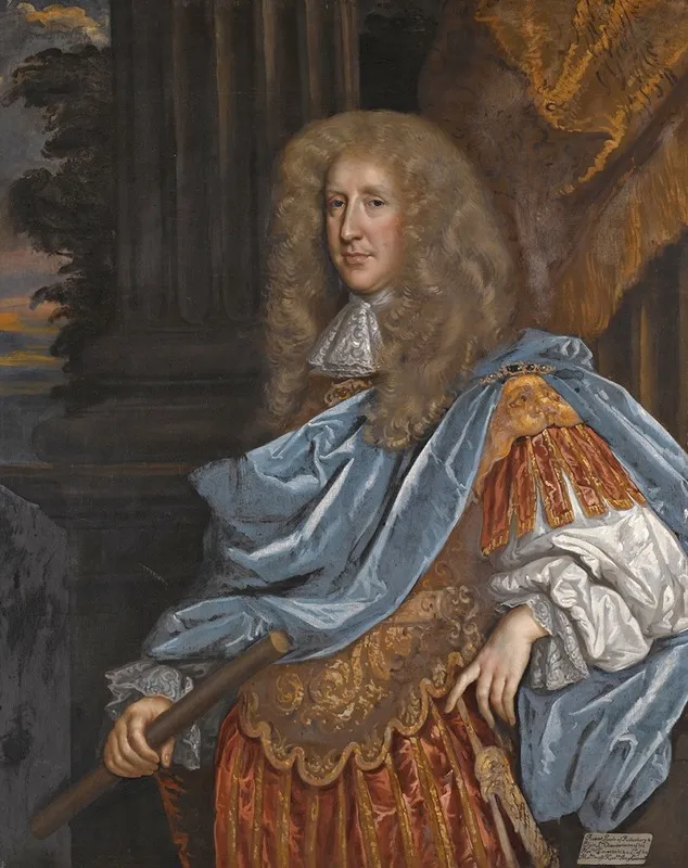 Portrait Of Robert Bruce 1st Earl Of Ailesbury And 2nd Earl Of Elgin 1626 1685 Wearing Roman Armour Wall Art by Henri Gascar - High-Resolution Digital Print