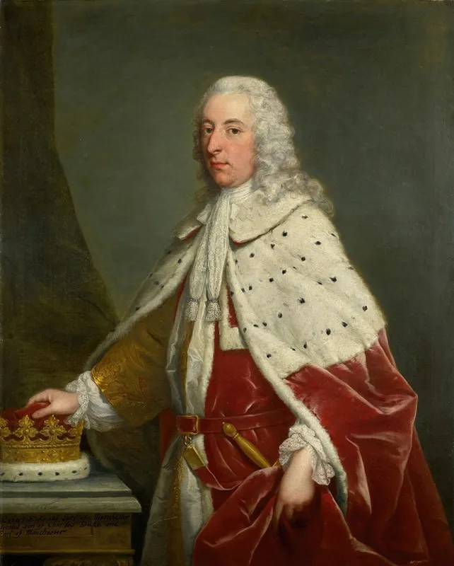 Portrait Of Robert Montagu 6th Earl And 3rd Duke Of Manchester 1710 62 Three Quarter Length Wearing State Robes With A Ducal Coronet Wall Art by Andrea Soldi - High-Resolution Digital Print