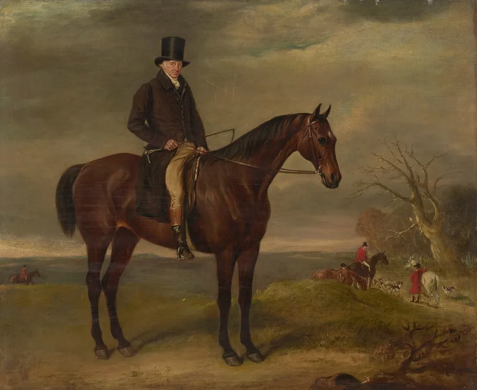 Portrait Of Samuel Dumbleton C 1750 1834 Whipper In To The Earl Of Spencers Hounds Wall Art by John Ferneley - High-Resolution Digital Print