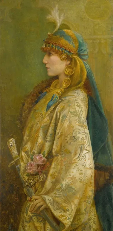 Portrait Of Sarah Bernhardt As Roxanna In Adrienne Lecouvreur Wall Art by Walford Graham Robertson - High-Resolution Digital Print
