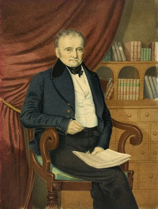 Portrait Of Seated Man With Newspaper Wall Art by Adolphus H. A. Wing - High-Resolution Digital Print