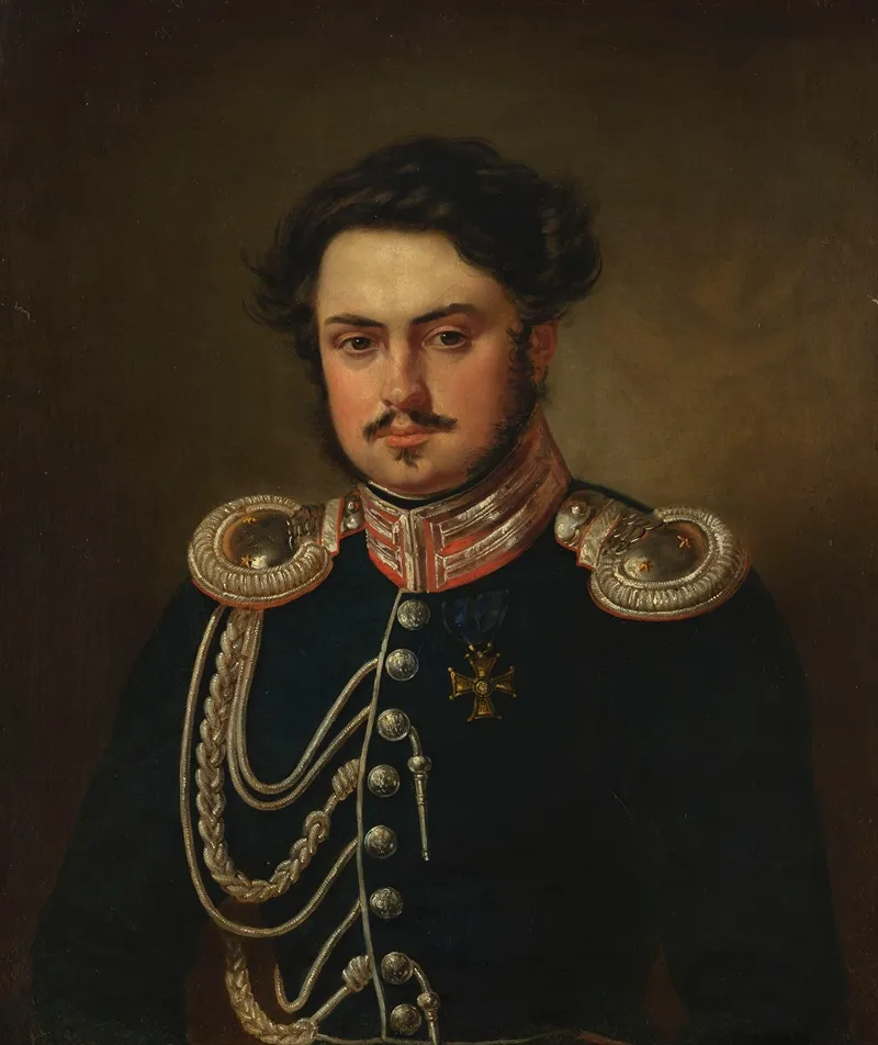 Portrait Of Seweryn Madan Officer Of The Guard Cavalry Staff Wall Art by Aleksander Kokular - High-Resolution Digital Print