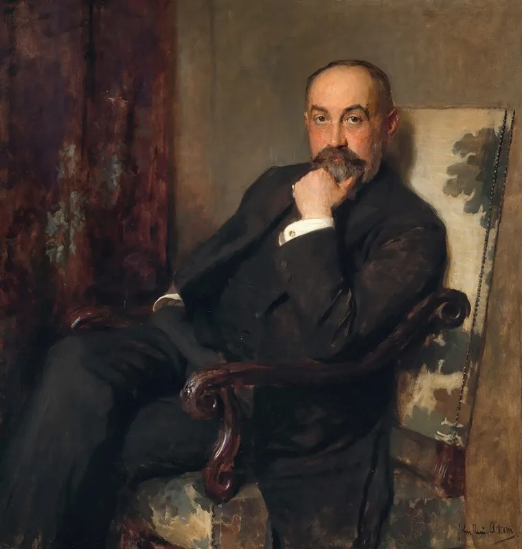 Portrait Of Sheep Wool Manufacturer Emil Schwarz 1863 1939 In An Armchair Wall Art by John Quincy Adams - High-Resolution Digital Print
