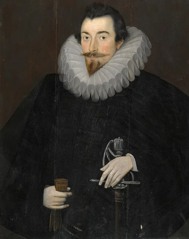 Portrait Of Sir John Harrington 1561 1612 Wall Art by Hieronimos Custodis - High-Resolution Digital Print