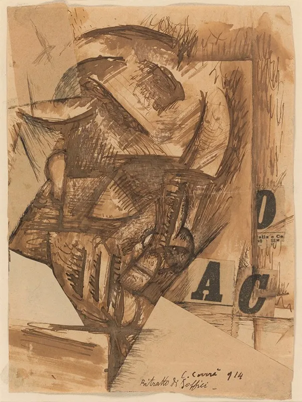 Portrait Of Soffici Wall Art by Carlo Carrà - High-Resolution Digital Print