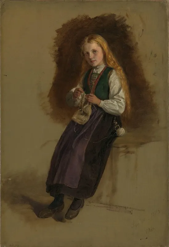 Portrait Of Syneve Larsdatter From Vikor Wall Art by Adolph Tidemand - High-Resolution Digital Print
