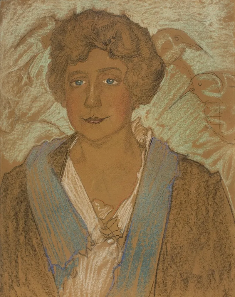 Portrait Of Tekla Potocka With Birds In The Background