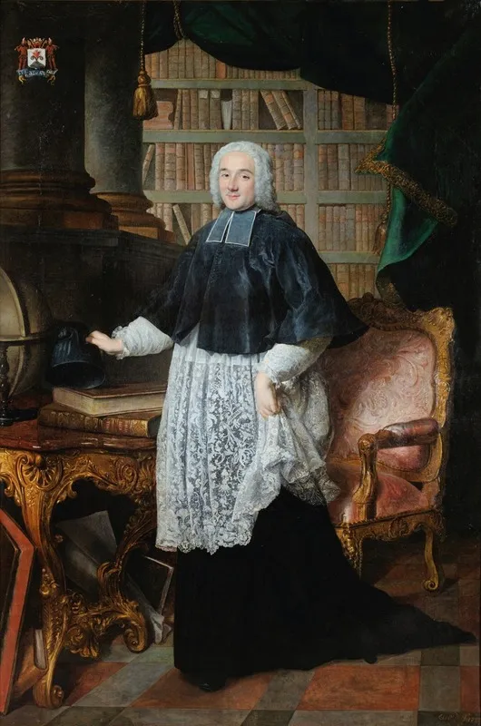 Portrait Of The Abbot Dieudonne Chaumont De La Galaisiere Wall Art by Jacques-André-Joseph Aved - High-Resolution Digital Print