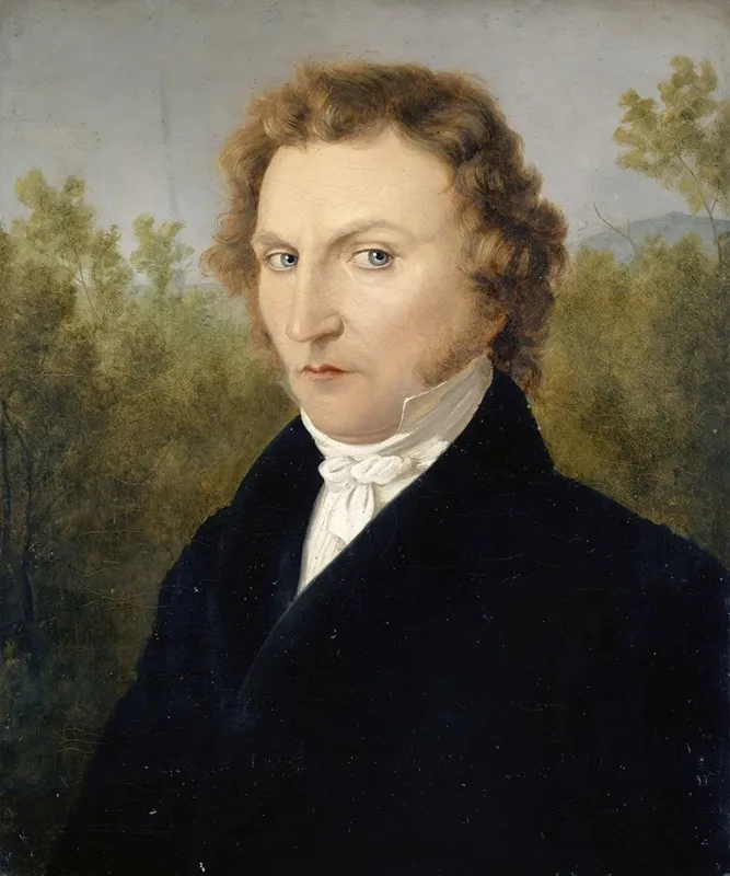 Portrait Of The Artists Brother In Law Dr Johannes Kissel Miville Wall Art by Jakob Christoph Miville - High-Resolution Digital Print