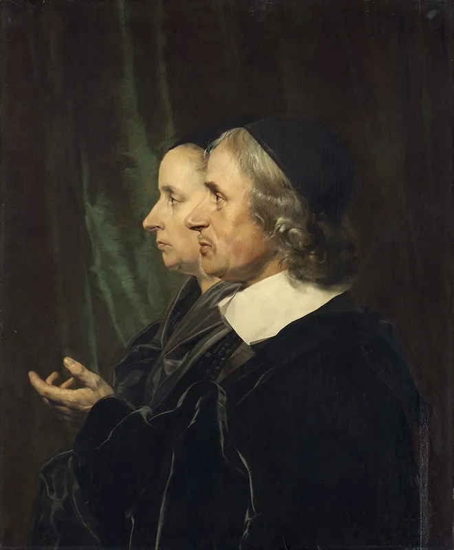 Portrait Of The Artists Parentssalomon De Bray And Anna Westerbaen Wall Art by Jan de Bray - High-Resolution Digital Print