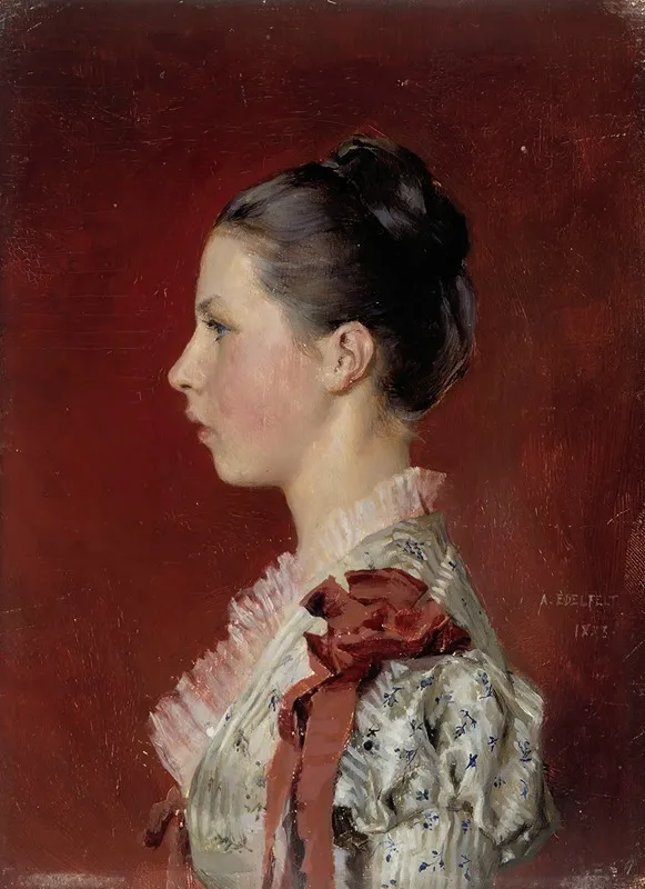 Portrait Of The Artists Sister Annie Edelfelt Wall Art by Albert Edelfelt - High-Resolution Digital Print