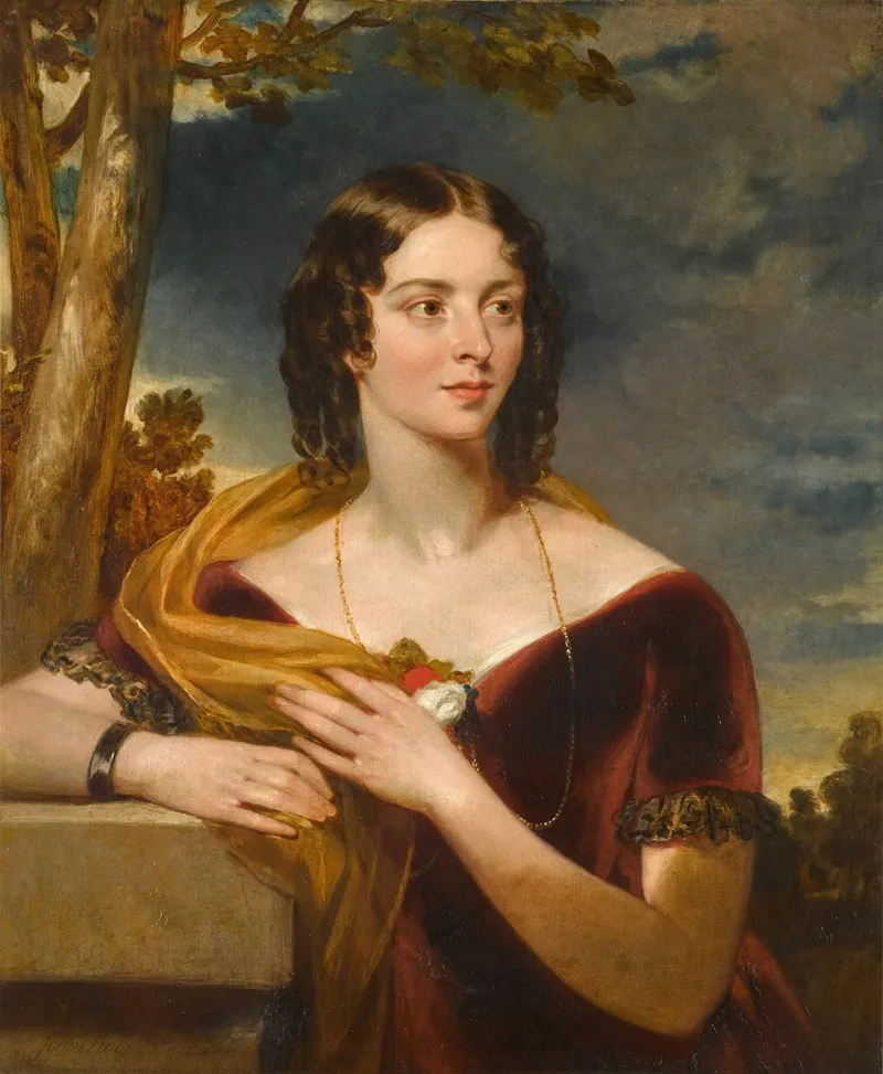 Portrait Of The Artists Sister Elizabeth Wood B 1808 Wall Art by John Wood - High-Resolution Digital Print