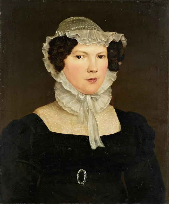 Portrait Of The Artists Sister In Law Rosina Miville Krug Wall Art by Jakob Christoph Miville - High-Resolution Digital Print