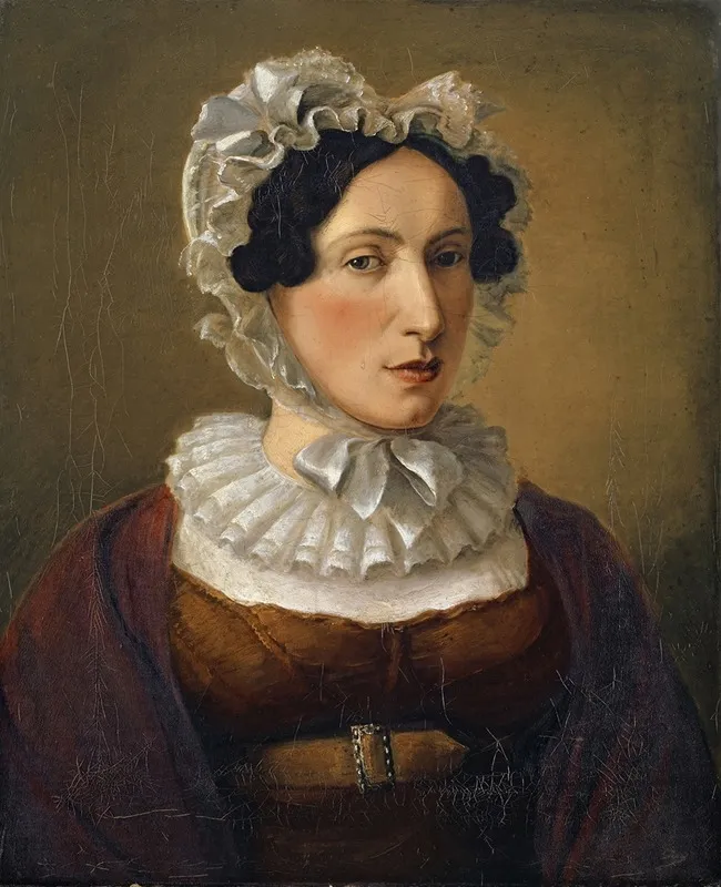 Portrait Of The Artists Sister In Law Salome Miville Keller Wall Art by Jakob Christoph Miville - High-Resolution Digital Print