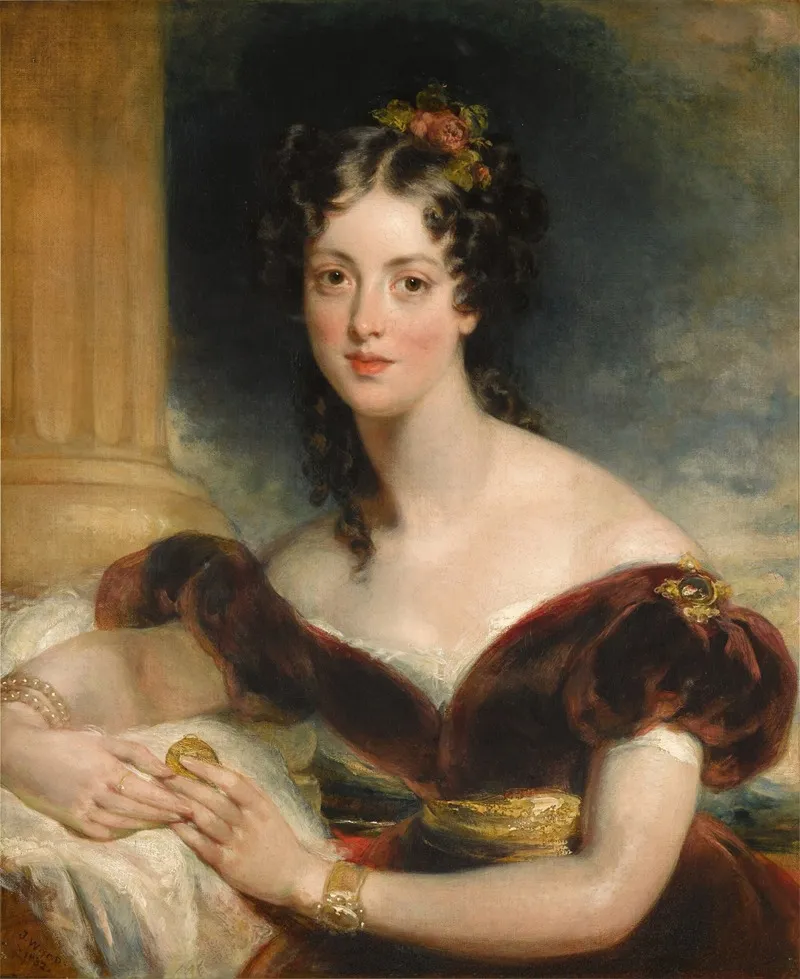 Portrait Of The Artists Sister Sarah Wyatt Gray Nee Wood B 1812 2 Wall Art by John Wood - High-Resolution Digital Print