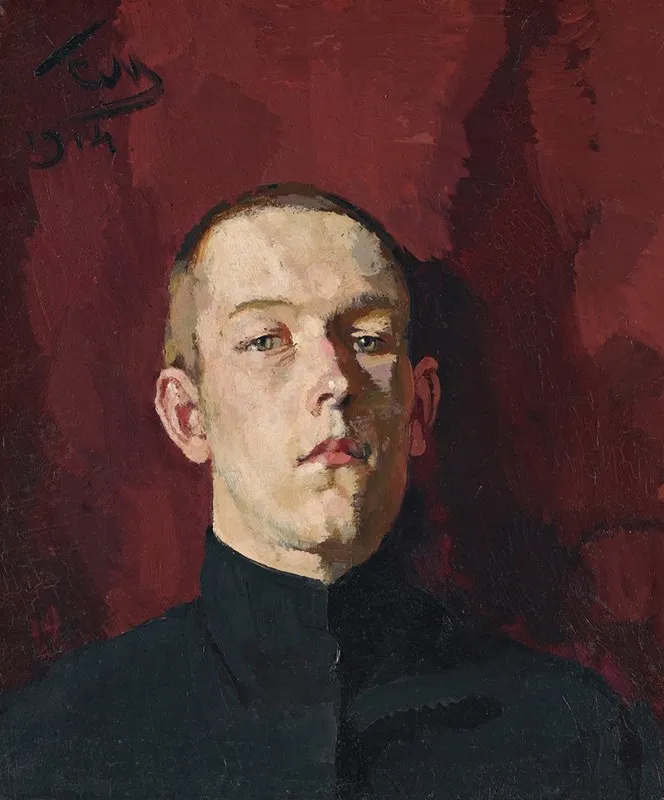 Portrait Of The Artists Son Vladimir Wall Art by Sergei Vasilievich Malyutin - High-Resolution Digital Print