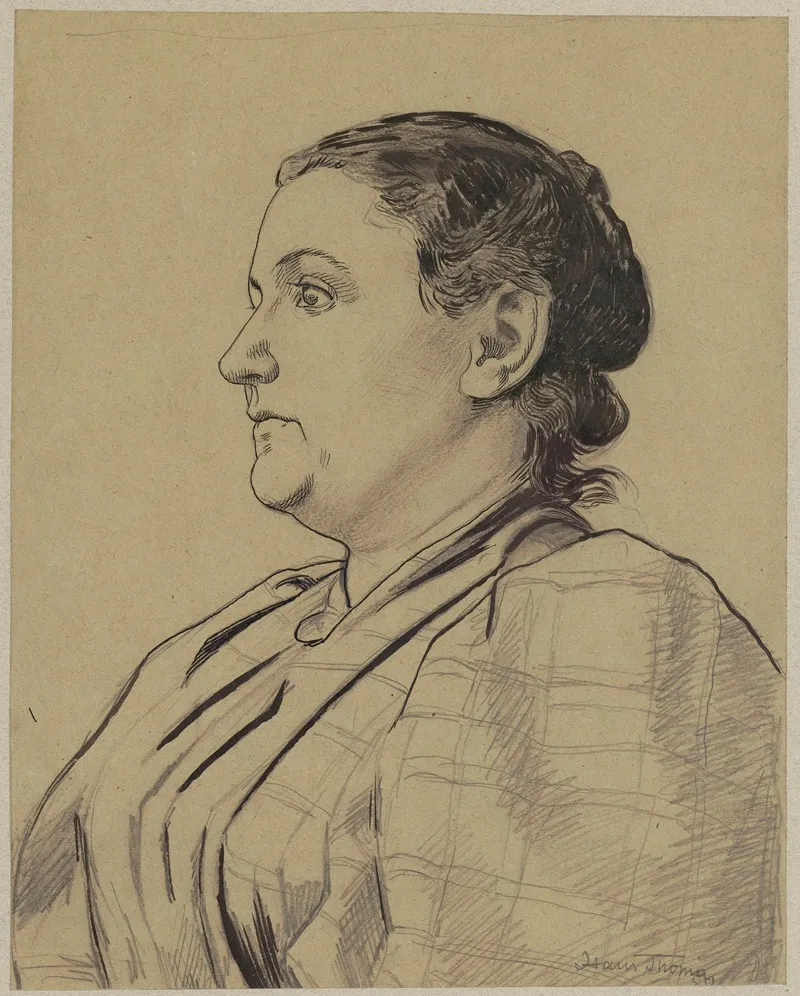 Portrait Of The Artists Wife Cella Wall Art by Hans Thoma - High-Resolution Digital Print