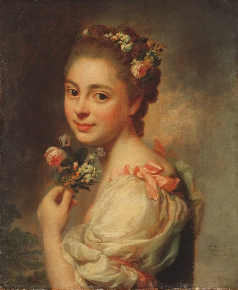Portrait Of The Artists Wife Marie Suzanne Nee Giroust Wall Art by Alexander Roslin - High-Resolution Digital Print