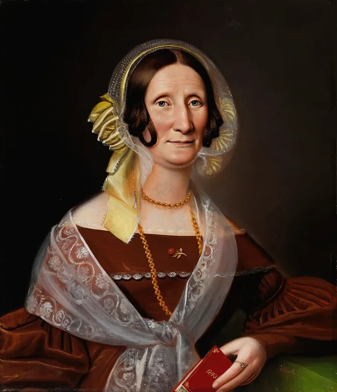 Portrait Of The Authoress Sara Wacklin Wall Art by Johan Erik Lindh - High-Resolution Digital Print