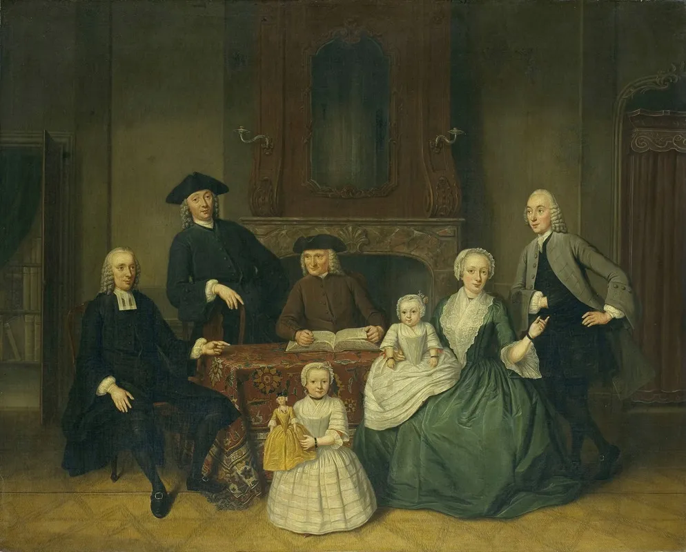 Portrait Of The Brak Family Amsterdam Mennonites Wall Art by Tibout Regters - High-Resolution Digital Print