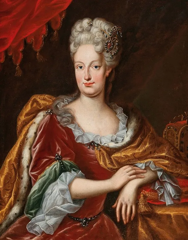 Portrait Of The Empress Elisabeth Christine 1691 1750 Wall Art by Frans van Stampart - High-Resolution Digital Print