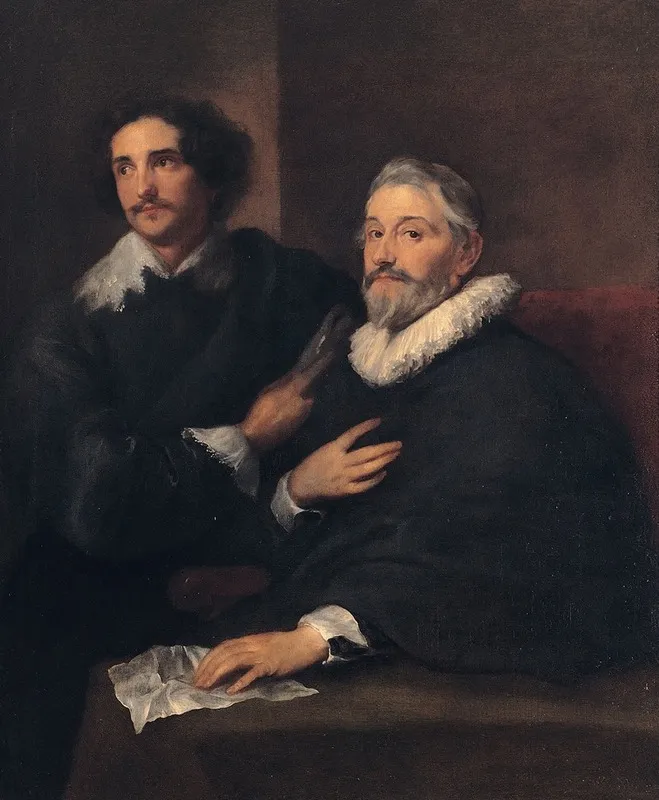 Portrait Of The Engravers Pieter De Jode The Elder And Pieter De Jode The Younger Wall Art by Anthony van Dyck - High-Resolution Digital Print