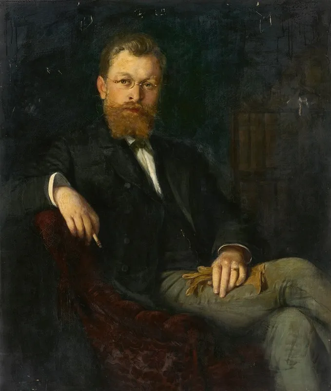 Portrait Of The Husband Dr Viktor Grossmann Wall Art by Marie Dürr-Grossmann - High-Resolution Digital Print