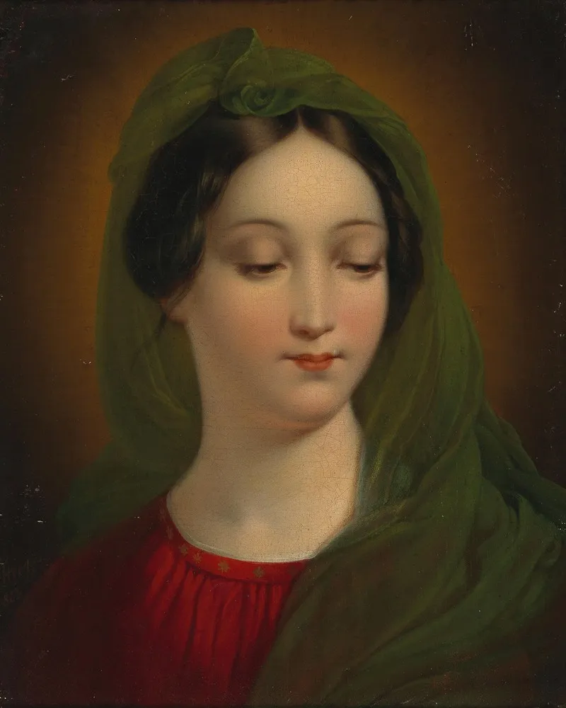 Portrait Of The Madonna Wall Art by Mihael Stroj - High-Resolution Digital Print