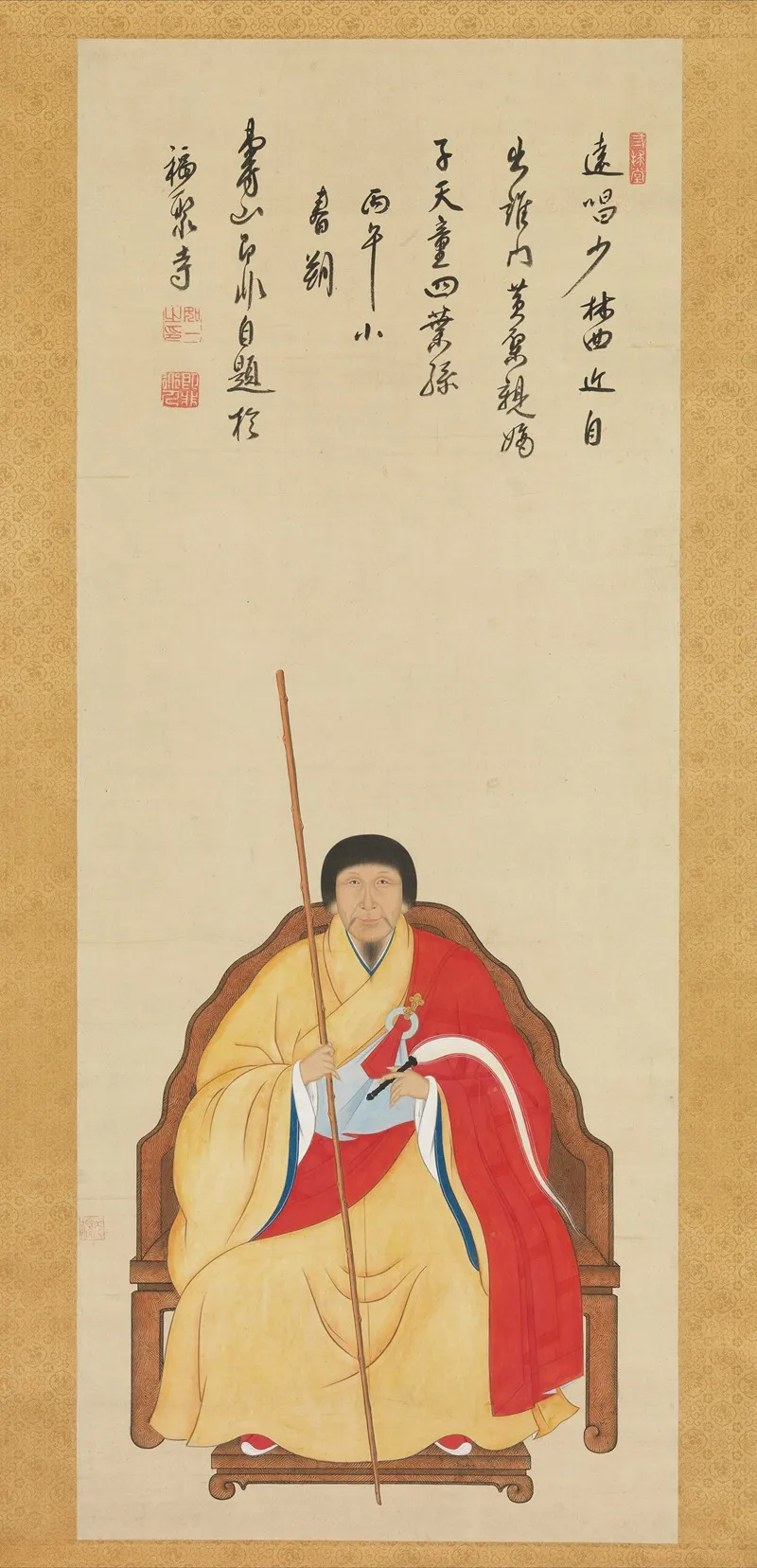 Portrait Of The Obaku Zen Monk Jifei Ruyi Sokuhi Nyoitsu Wall Art by Kita Genki - High-Resolution Digital Print