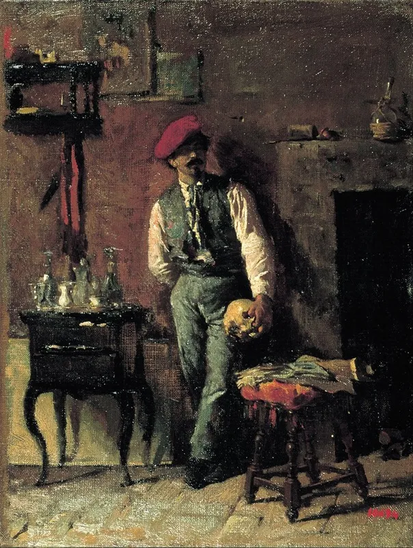 Portrait Of The Painter Joaquim Agrassot Wall Art by Mariano Fortuny Marsal - High-Resolution Digital Print