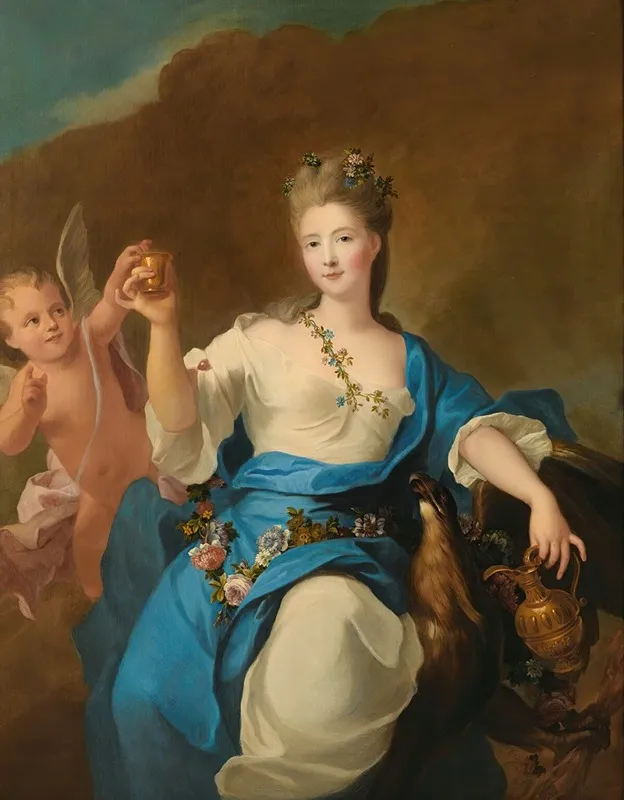 Portrait Of The Princess De Beauvau Craon Probably Anne Marguerite Gabrielle 1707 1792 As Hebe Wall Art by Pierre Gobert et Atelier - High-Resolution Digital Print