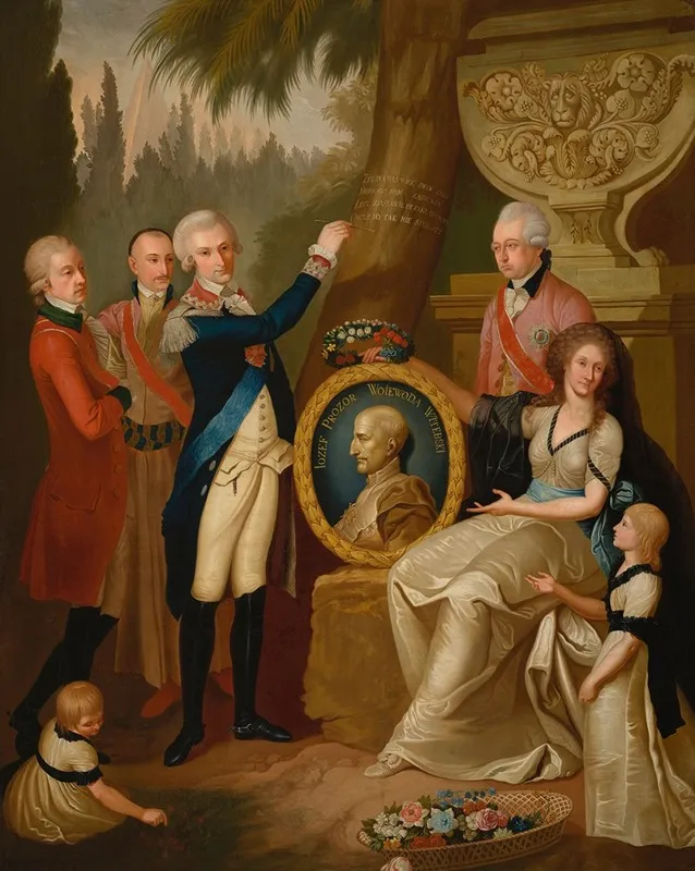 Portrait Of The Prozor Family Wall Art by Franciszek Smuglewicz - High-Resolution Digital Print