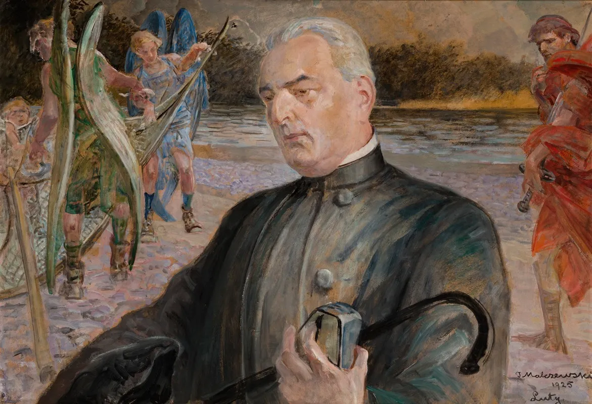 Portrait Of The Reverend Jan Jasiak Wall Art by Jacek Malczewski - High-Resolution Digital Print