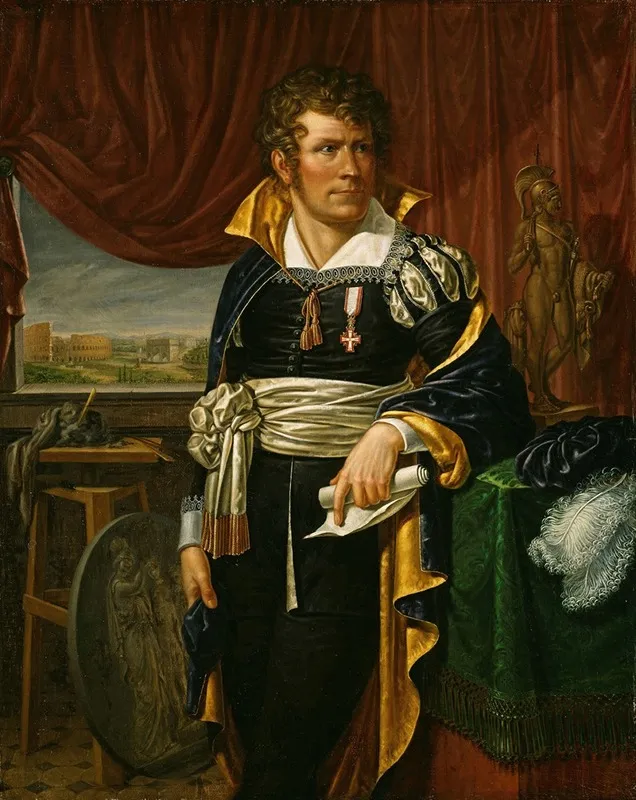Portrait Of The Sculptor Bertel Thorvaldsen Wall Art by Jacob Munch - High-Resolution Digital Print