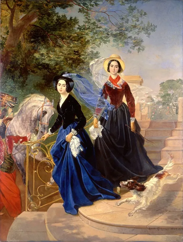 Portrait Of The Shishmareva Sisters Wall Art by Karl Bryullov - High-Resolution Digital Print