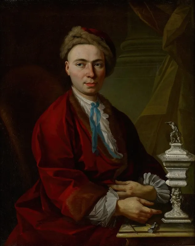 Portrait Of The Silversmith Johann Friedrich Baer Wall Art by Johann Daniel Heimlich - High-Resolution Digital Print