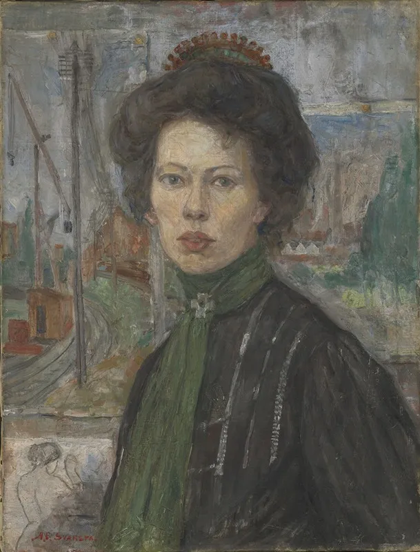 Portrait Of The Swedish Painter Tora Holmstrom Wall Art by Anders Castus Svarstad - High-Resolution Digital Print